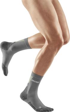 Rückansicht von CEP ULTRALIGHT COMPRESSION SOCKS MID CUT Laufsocken Herren grey/lime