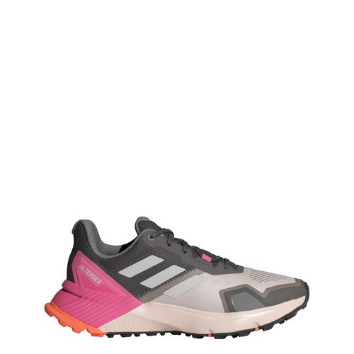 Rückansicht von adidas TERREX Soulstride Trailrunning-Schuh Wanderschuhe Damen Putty Mauve / Grey One / Pink Fusion