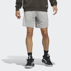 Rückansicht von adidas Legends 3-Streifen Basketball Shorts Funktionsshorts Herren Metal Grey / White