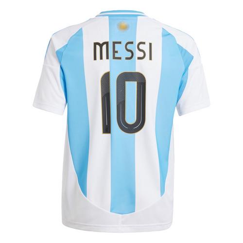 Rückansicht von adidas Argentinien 24 Messi Kids Heimtrikot Fußballtrikot Kinder White / Blue Burst