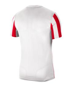Rückansicht von Nike Division IV Striped Trikot kurzarm Fußballtrikot Herren weissrotschwarz