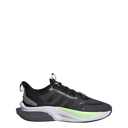 Rückansicht von adidas Alphabounce+ Bounce Schuh Sneaker Grey Six / Core Black / Green Spark