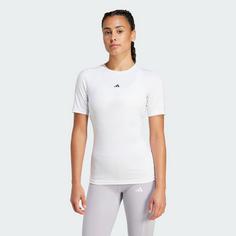 Rückansicht von adidas TECHFIT Training T-Shirt Funktionsshirt Damen White