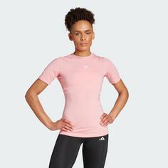 Rückansicht von adidas TECHFIT Training T-Shirt T-Shirt Damen Semi Pink Spark