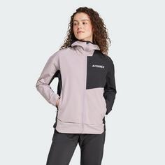 Rückansicht von adidas Terrex Multi Softshelljacke Outdoorjacke Damen Preloved Fig / Black