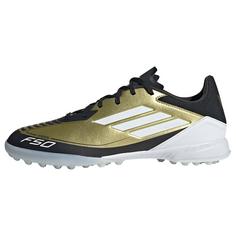 adidas Messi F50 League TF Fußballschuh Fußballschuhe Herren Gold Metallic / Cloud White / Core Black