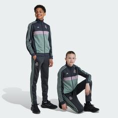 Rückansicht von adidas Real Madrid Kids Trainingsanzug Sweatjacke Kinder Carbon