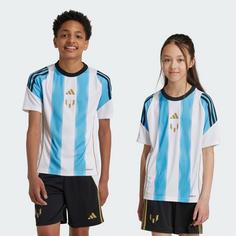 Rückansicht von adidas Messi Kids Trainingstrikot Fußballtrikot Kinder White / Semi Blue Burst