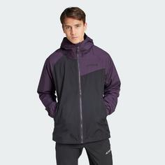 Rückansicht von adidas Terrex Multi 2L RAIN.RDY Regenjacke Outdoorjacke Herren Black / Aurora Black