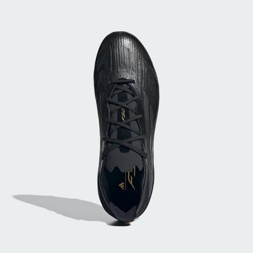 Rückansicht von adidas F50 Pro Kids FG Fußballschuh Fußballschuhe Kinder Core Black / Iron Metallic / Gold Metallic