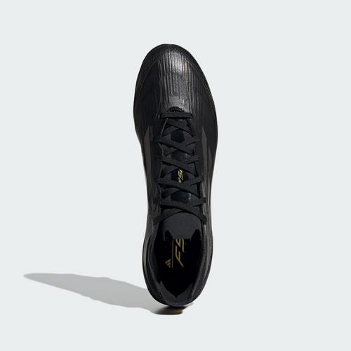 Rückansicht von adidas F50 Pro FG Fußballschuh Fußballschuhe Core Black / Iron Metallic / Gold Metallic