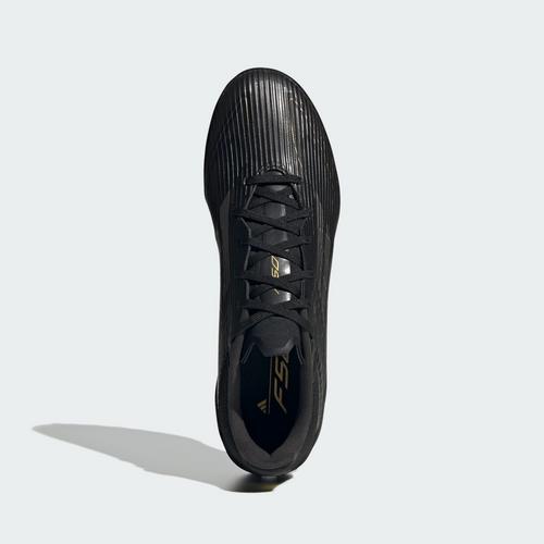 Rückansicht von adidas F50 League TF Fußballschuh Fußballschuhe Core Black / Iron Metallic / Gold Metallic