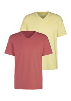 KangaROOS V-Shirt V-Shirt Herren koralle / gelb