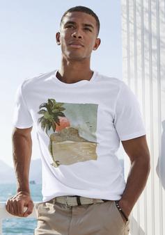 Rückansicht von BEACH TIME T-Shirt T-Shirt Herren mint / bedruckt