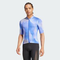 Rückansicht von adidas Tempo 3-STREIFEN Nature Art Radtrikot Fahrradtrikot Herren Lucid Blue