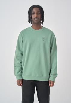 Rückansicht von Cleptomanicx Sketch Gull Longsweat Herren Comfrey Green