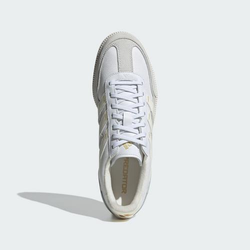 Rückansicht von adidas Predator Freestyle IN Fußballschuh Fußballschuhe Cloud White / Off White / Gold Metallic