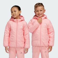 Rückansicht von adidas Light Padded Jacke Funktionsjacke Kinder Semi Pink Spark