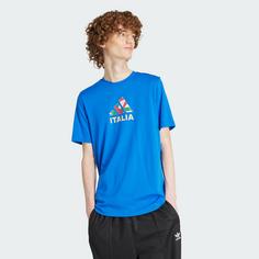 Rückansicht von adidas Italien Fußball Fan Graphic T-Shirt Fanshirt Herren Blue