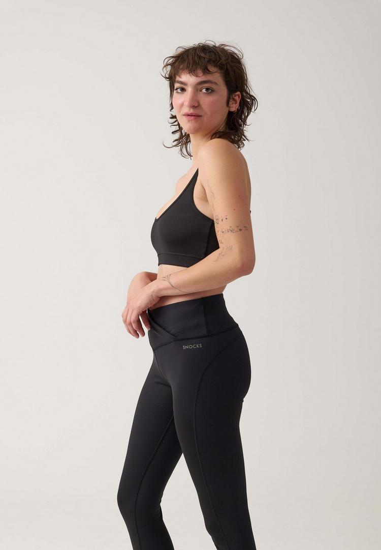 Snocks Snocks High Waist Leggings Damen V Cross Tights Damen - Schwarz - 1 | SportScheck