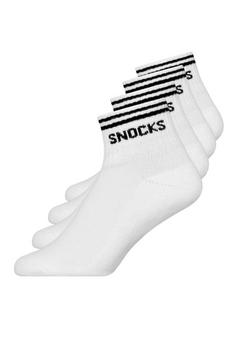 Snocks Retro Sneaker Socken aus Bio-Baumwolle Socken Weiß (Streifen)