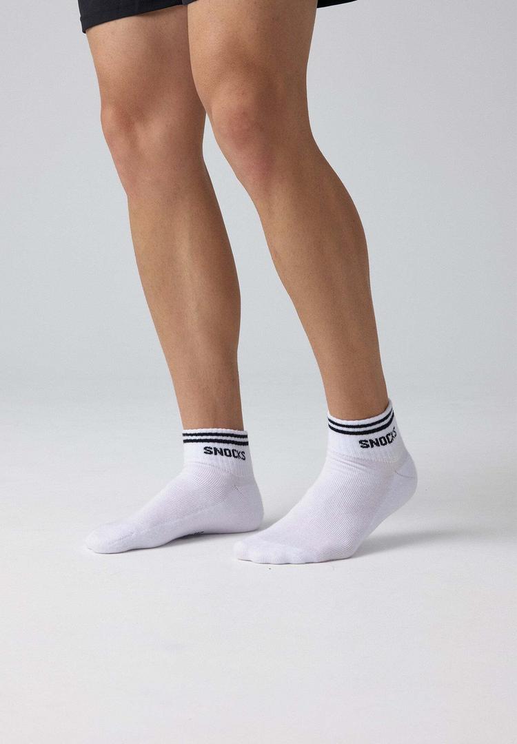 Snocks Snocks Retro Sneaker Socken aus Bio-Baumwolle Socken - Wei&szlig; (Streifen) - 3 | SportScheck