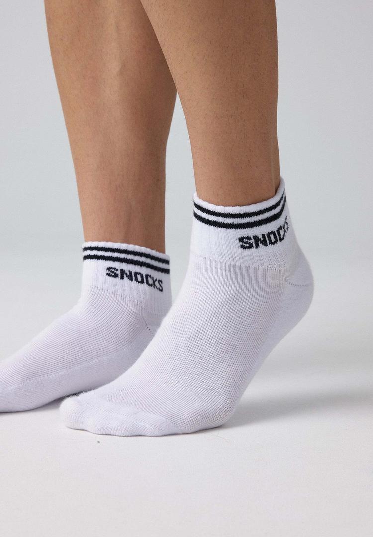 Snocks Snocks Retro Sneaker Socken aus Bio-Baumwolle Socken - Wei&szlig; (Streifen) - 4 | SportScheck