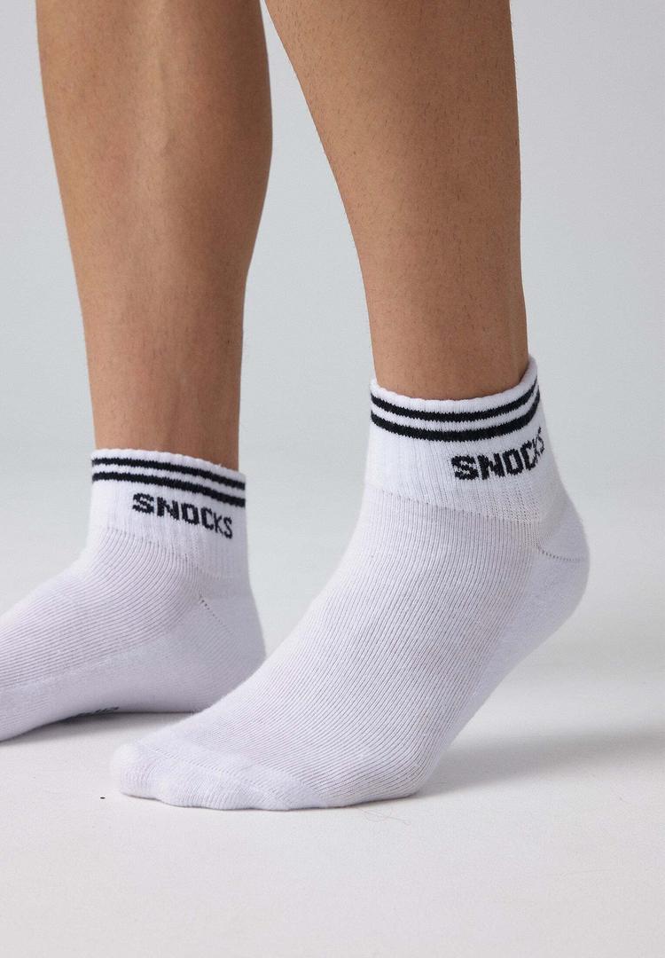 Snocks Snocks Retro Sneaker Socken aus Bio-Baumwolle Socken - Wei&szlig; (Streifen) - 5 | SportScheck