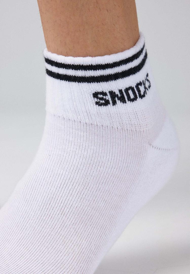 Snocks Snocks Retro Sneaker Socken aus Bio-Baumwolle Socken - Wei&szlig; (Streifen) - 6 | SportScheck