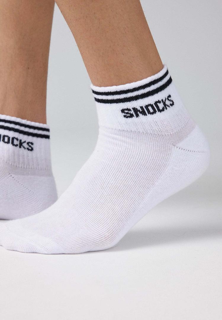 Snocks Snocks Retro Sneaker Socken aus Bio-Baumwolle Socken - Wei&szlig; (Streifen) - 7 | SportScheck