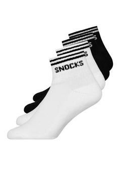 Snocks Retro Sneaker Socken aus Bio-Baumwolle Socken Schwarz-Weiß (Streifen)