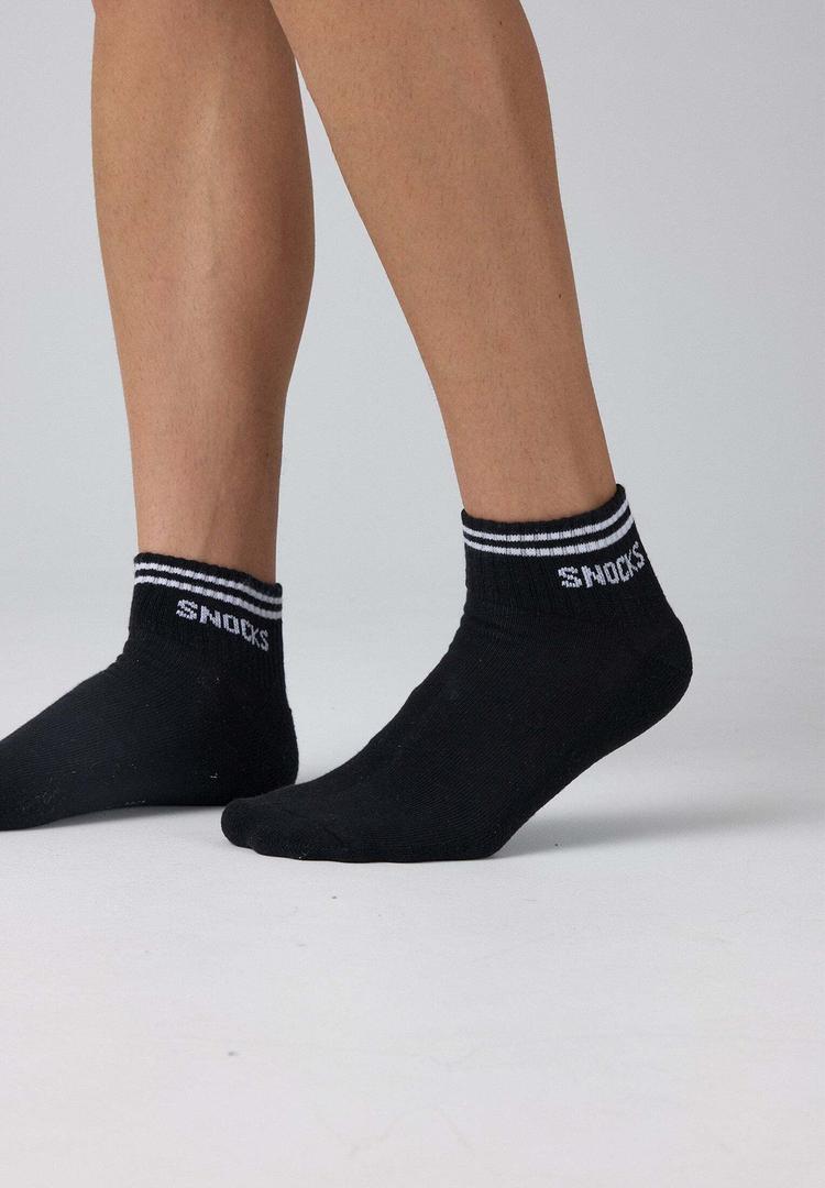Snocks Snocks Retro Sneaker Socken aus Bio-Baumwolle Socken - Schwarz (Streifen) - 2 | SportScheck