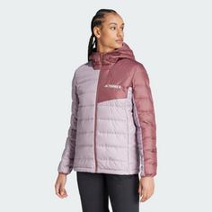 Rückansicht von adidas Terrex Multi Light Hooded Daunenjacke Funktionsjacke Damen Preloved Fig / Burgundy