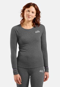 Rückansicht von Odlo ACTIVE WARM ORIGINALS ECO Funktionsshirt Damen odlo steel grey melange(10183)