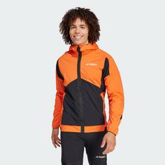 Rückansicht von adidas GORE-TEX Terrex Techrock Softshelljacke Trainingsjacke Herren Semi Impact Orange / Black