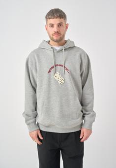 Rückansicht von Cleptomanicx Boxy Hooded Racing Hoodie Herren Heather Gray