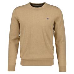 GANT Strickpullover Strickpullover Herren Khaki Melange