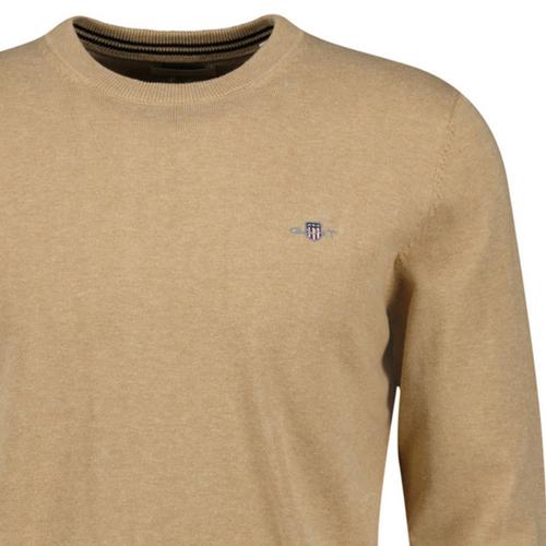 Rückansicht von GANT Strickpullover Strickpullover Herren Khaki Melange