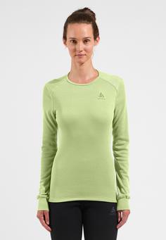 Rückansicht von Odlo ACTIVE WARM ECO Funktionsshirt Damen shadow lime(40440)