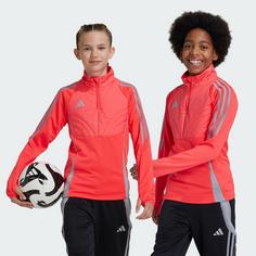 Rückansicht von adidas Tiro 24 Winterized Kids Oberteil Sweatjacke Kinder Shock Red / Light Onix