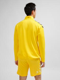 Rückansicht von hummel hmlCORE XK HALF ZIP POLY SWEAT Funktionssweatshirt SPORTS YELLOW