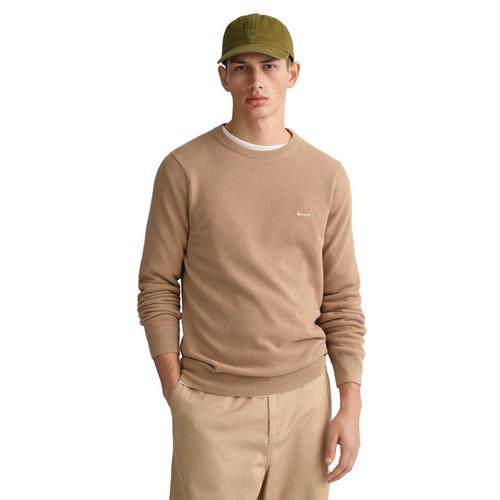 Rückansicht von GANT Strickpullover Strickpullover Herren Beige (Dark Khaki)