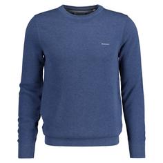 GANT Strickpullover Strickpullover Herren Jeansblau Melange