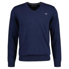 GANT Strickpullover Strickpullover Herren Jeansblau Melange