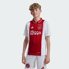 Rückansicht von adidas Ajax Amsterdam 24/25 Kids Heimtrikot Fußballtrikot Kinder White