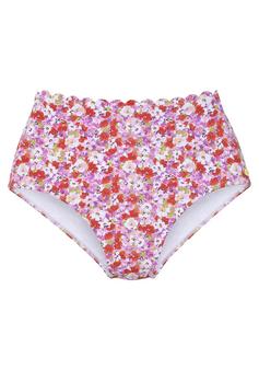 Lascana Highwaist-Bikini-Hose Bikini Hose Damen rot-flieder