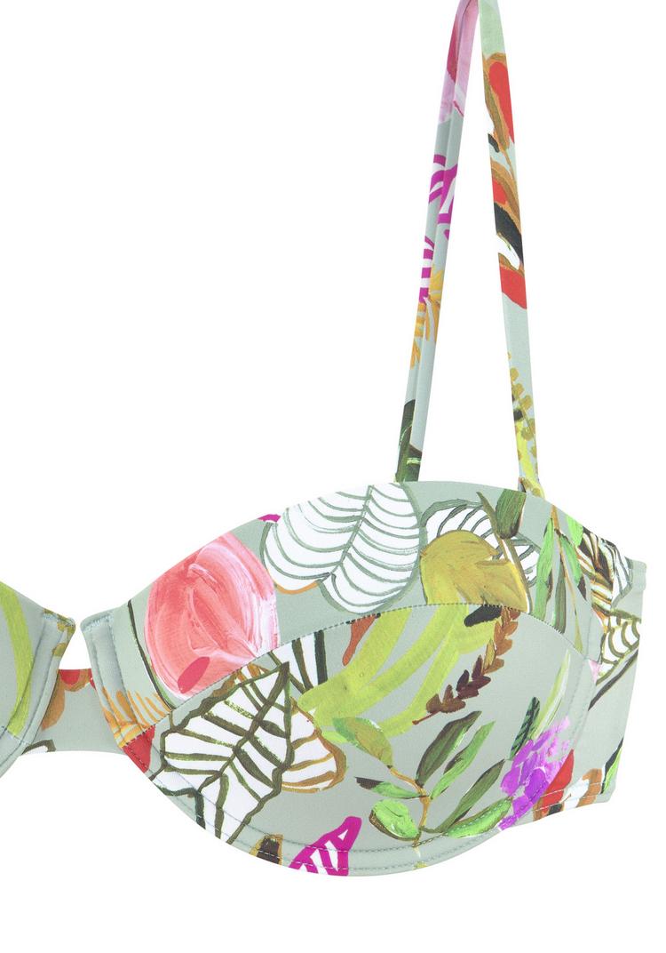 S.OLIVER S.OLIVER Balconette-Bikini-Top Bikini Oberteil Damen - gr&uuml;n bedruckt - 0 | SportScheck