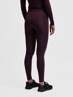 Rückansicht von hummel hmlMT SHAPING SEAMLESS MW TIGHTS Tights Damen PLUM PERFECT