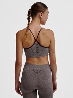 Rückansicht von hummel hmlCI SEAMLESS SCRUNCH SPORTS BRA Funktionsshirt Damen CHOCOLATE PLUM MELANGE