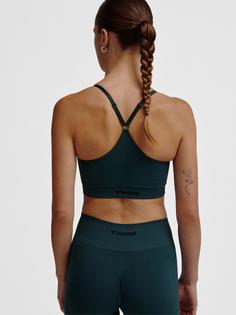 Rückansicht von hummel hmlMT DEFINE SEAMLESS PADDED BRA Funktionsshirt Damen GREEN GABLES